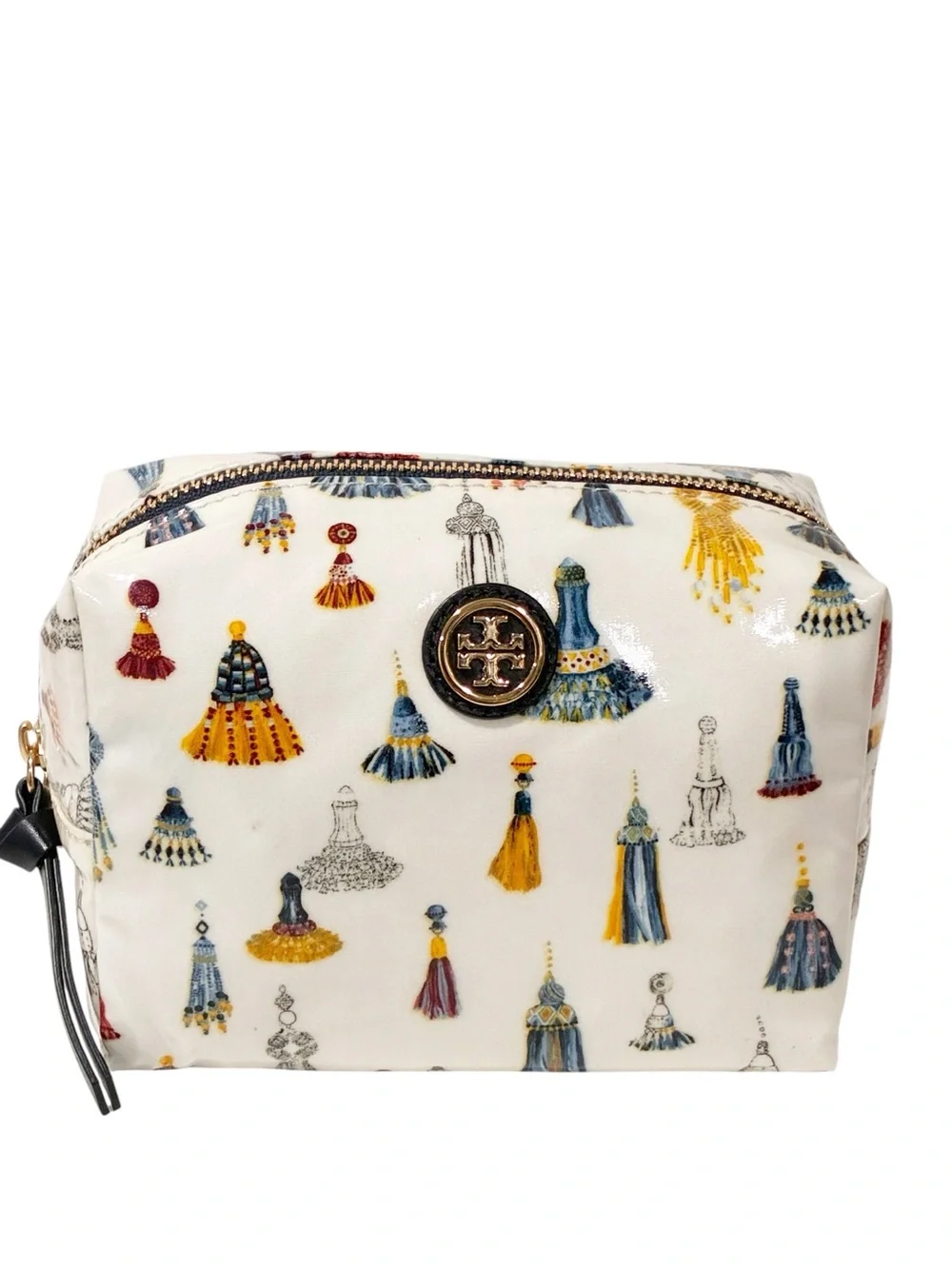 Tory Burch Tassel Printed Cosmetic Case Pouch NEW